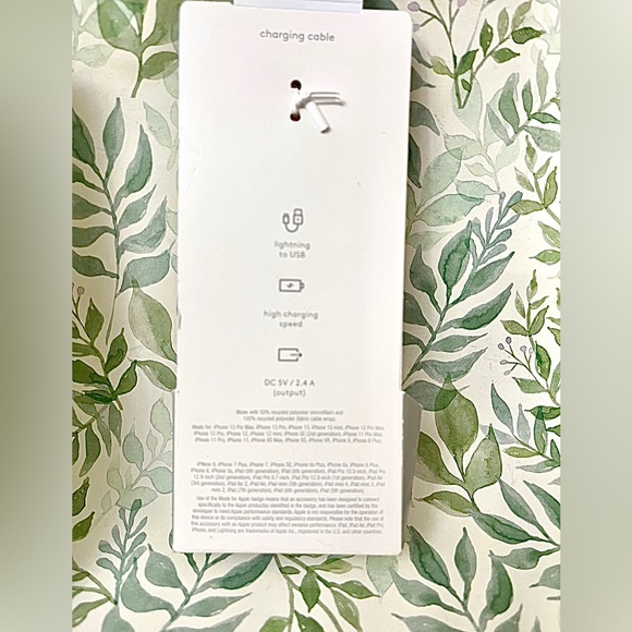 Lightning to USB Charging Cable Colorful Tassel Keychain for iPhone Orange Pink - Picture 4 of 4